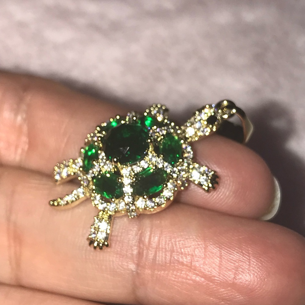 Elegant Xuping Jewelry Charm Gold & Green Sea Turtle Fashion Jewelry Pendant New - Picture 8 of 10